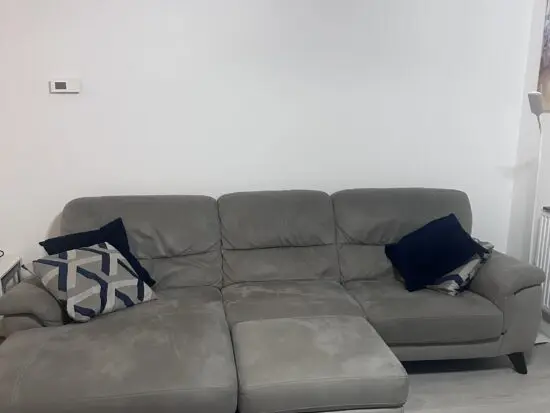 DFS Grey Corner Sofa with a left hand facing chaise