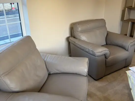 Set of two leather sofa chairs