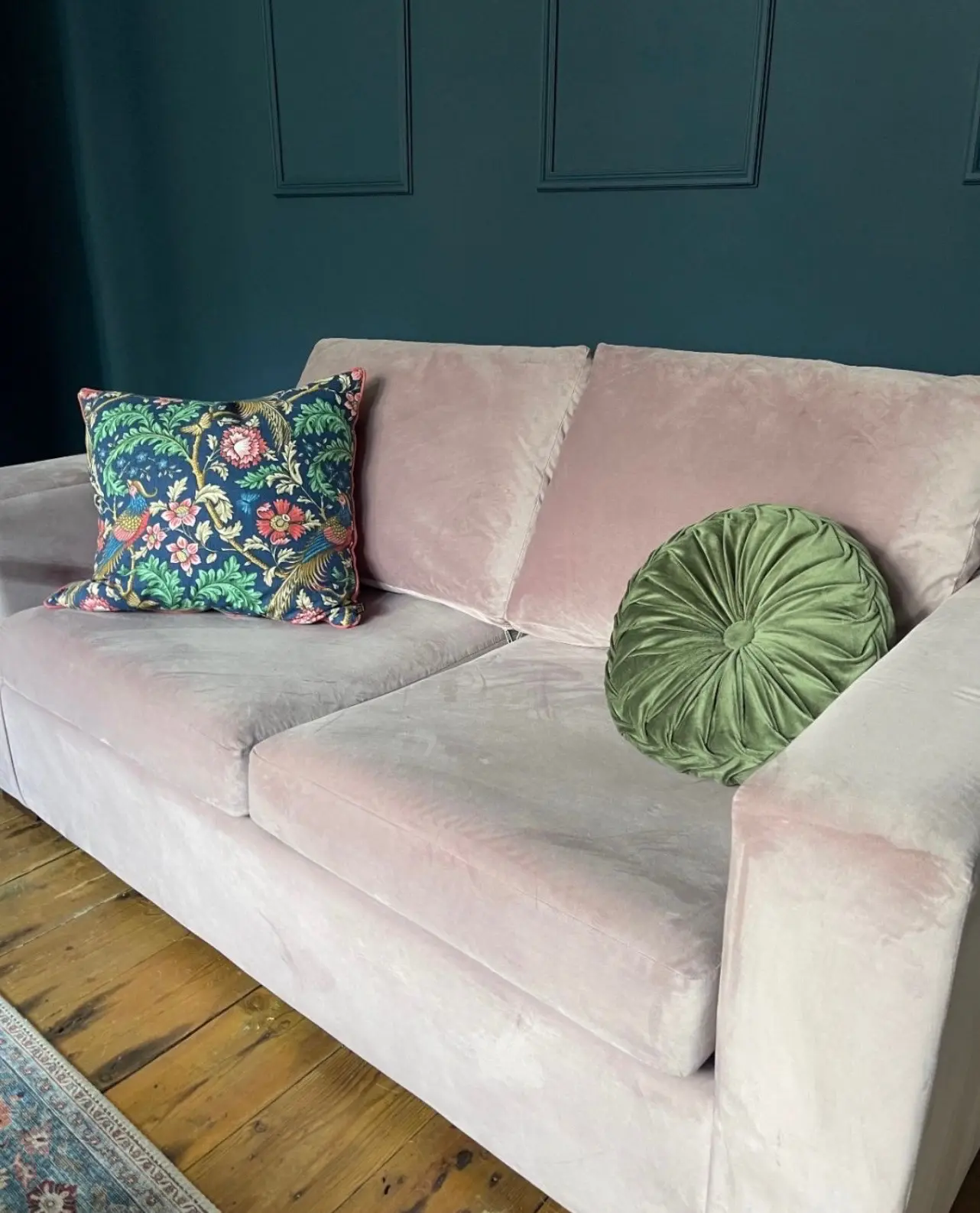 Sofa Bed Pink Blush Velvet 2 Seater