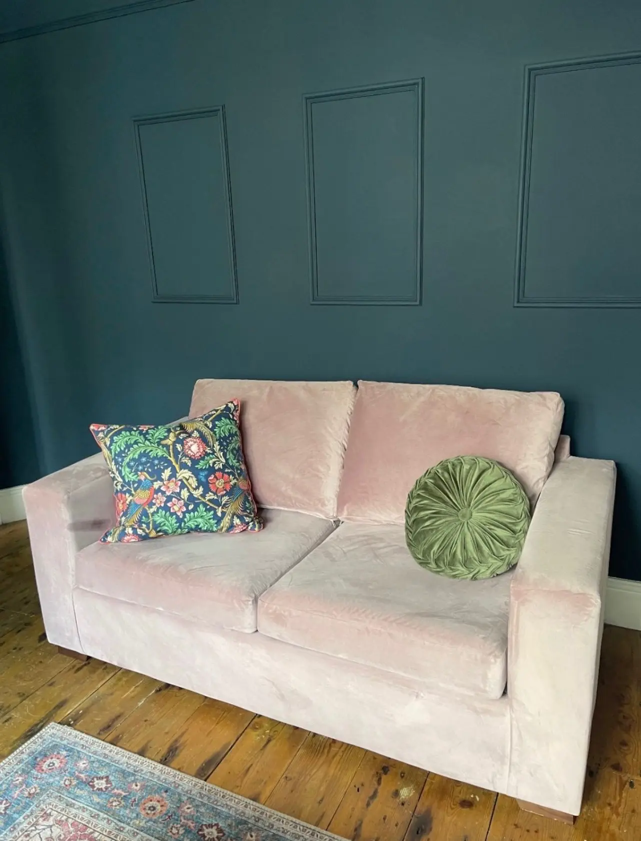 Sofa Bed Pink Blush Velvet 2 Seater