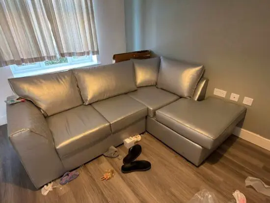 Silver corner sofa