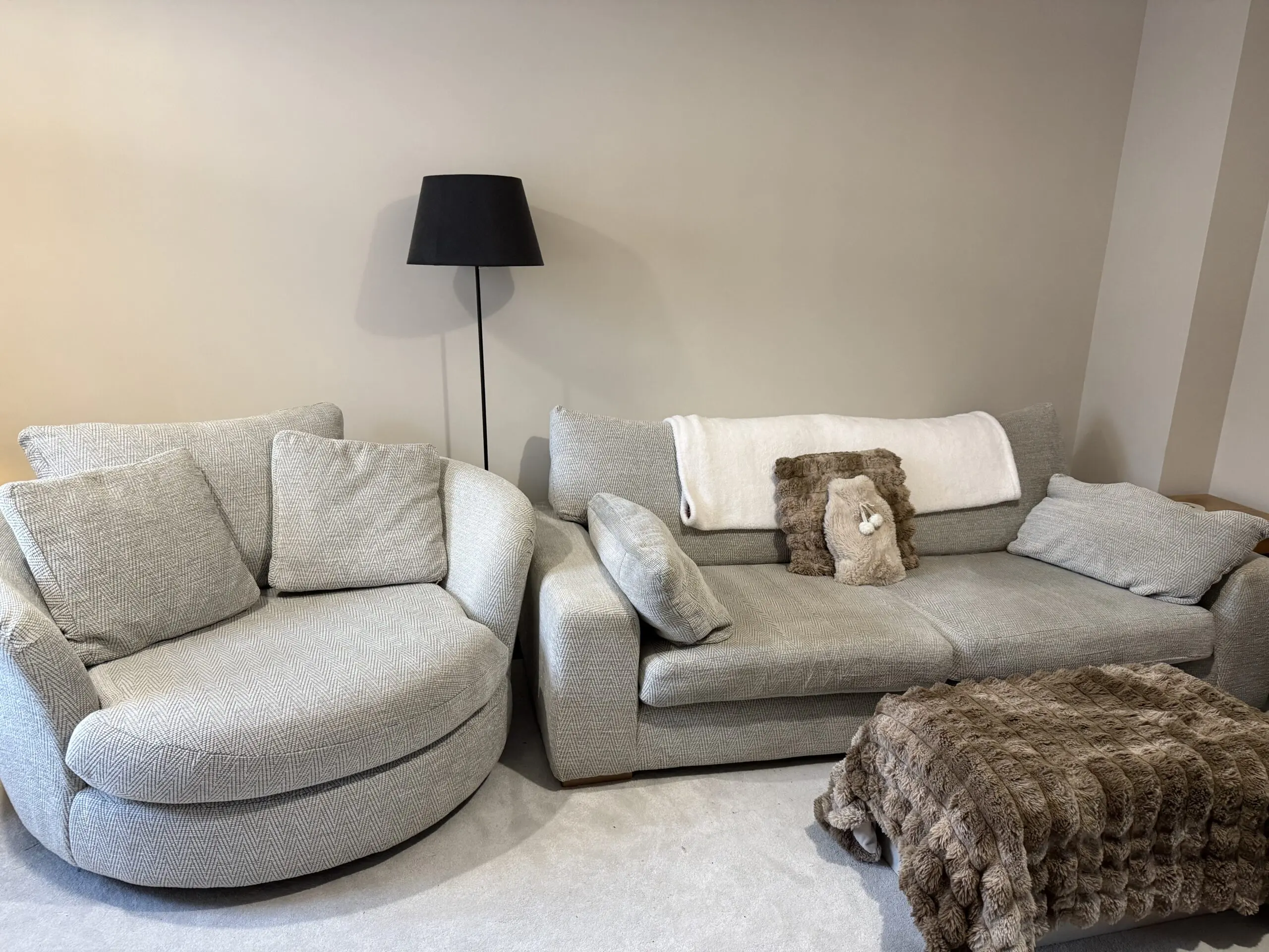 Sofology Sofa and Swivel Chair