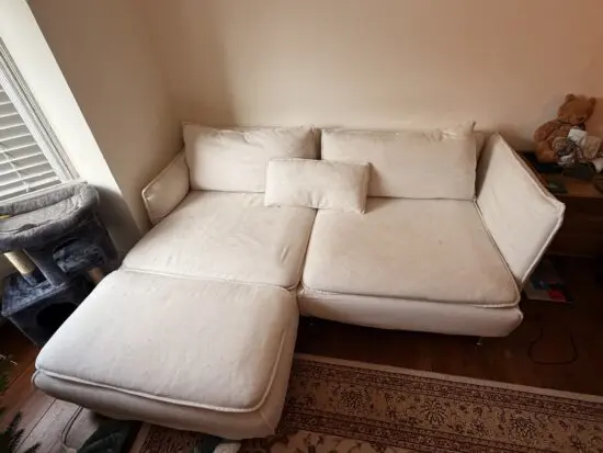 Ikea modular söderhamn sofa with cream cover and chaise