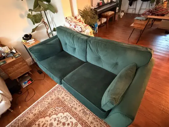 Next Velvet green Sofa
