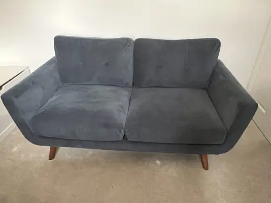 Navy Blue Suede Two Seater Dunelm Sofa