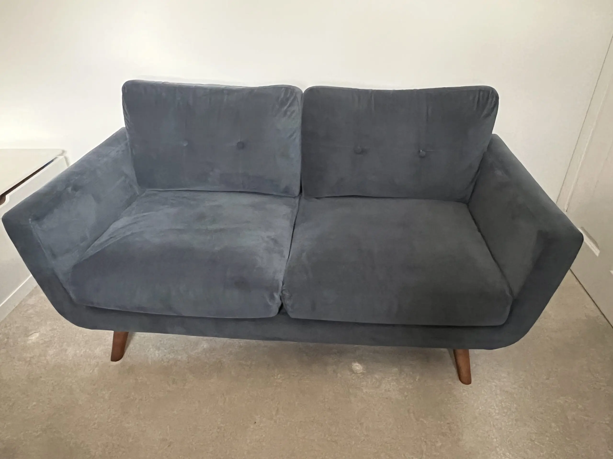 Navy Blue Suede Two Seater Dunelm Sofa