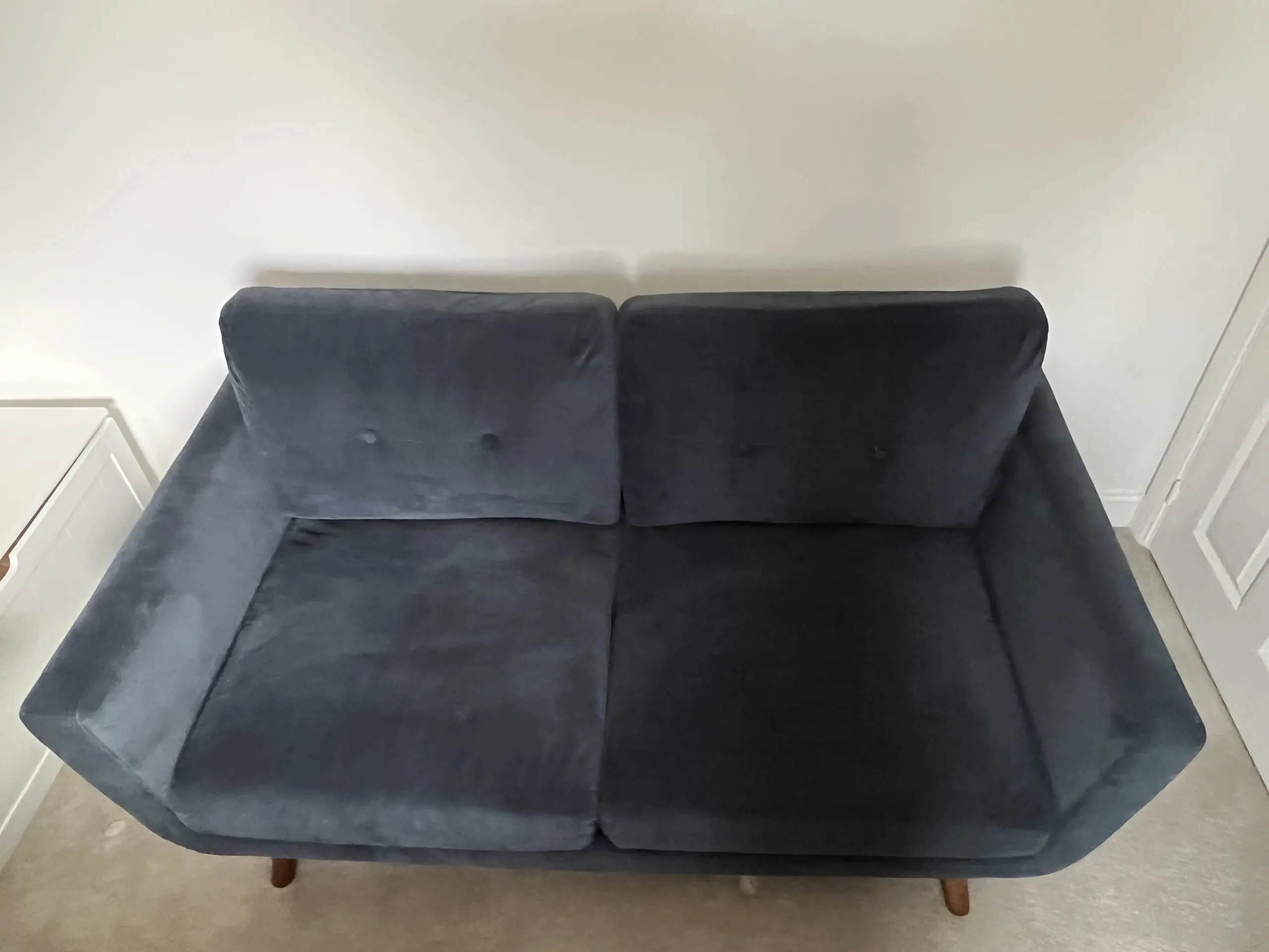 Navy Blue Suede Two Seater Dunelm Sofa