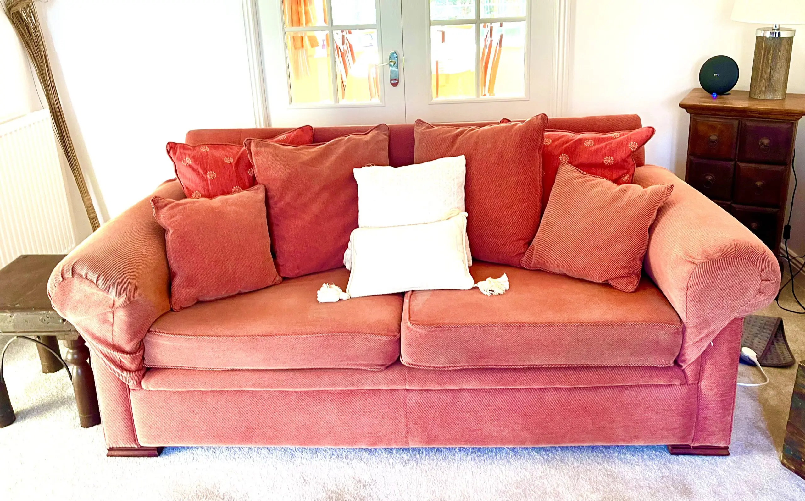 John Lewis Dusky Pink 3 seater and 2 seater sofas