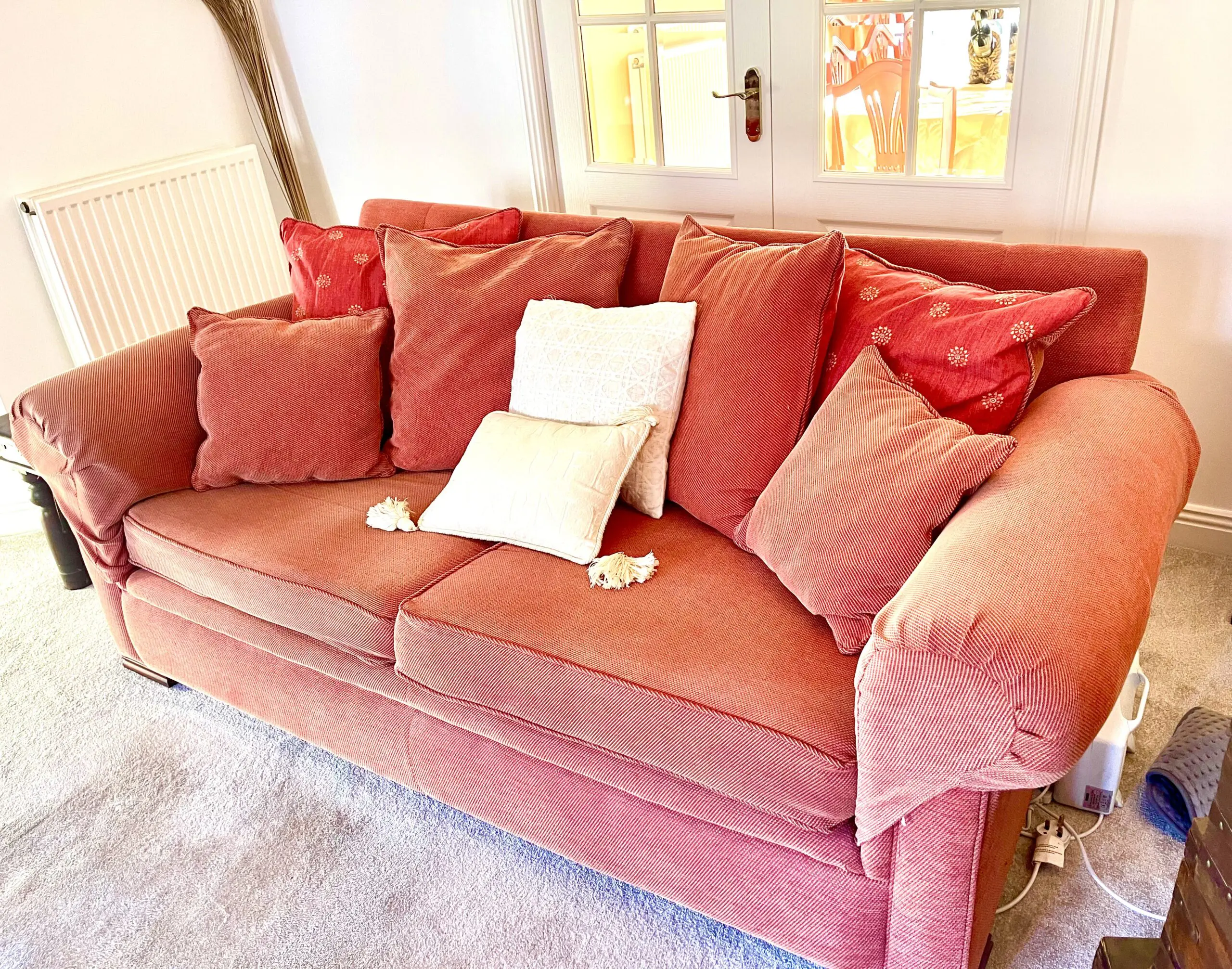 John Lewis Dusky Pink 3 seater and 2 seater sofas