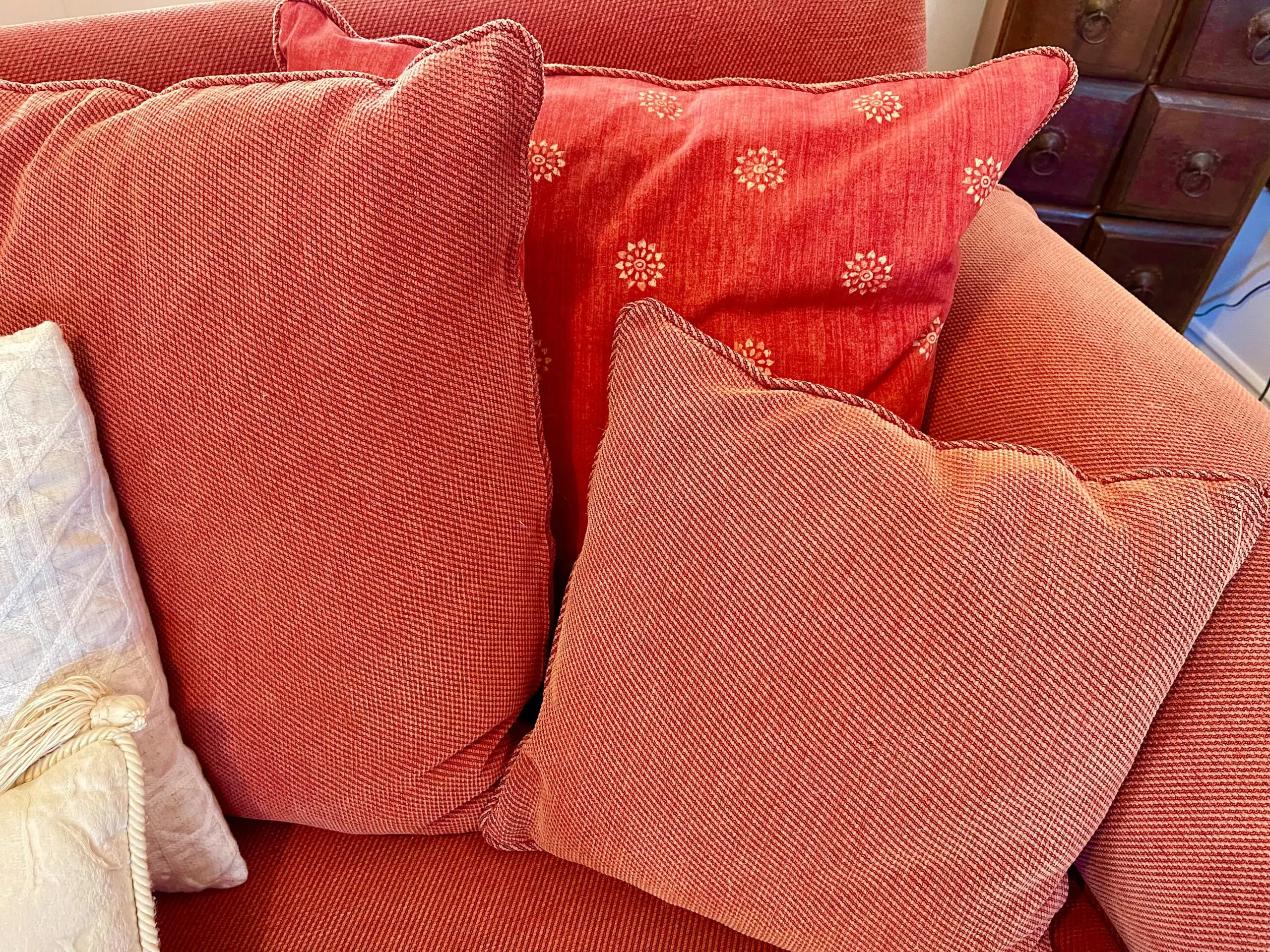 John Lewis Dusky Pink 3 seater and 2 seater sofas