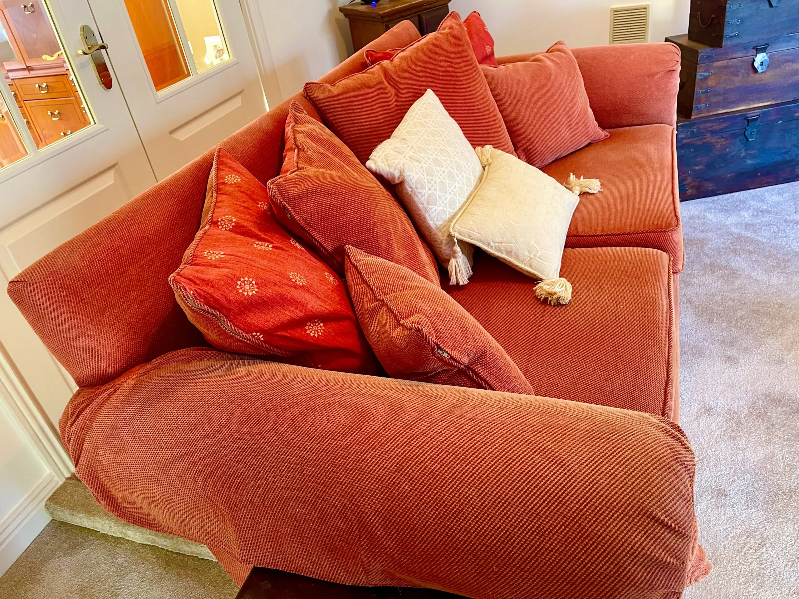 John Lewis Dusky Pink 3 seater and 2 seater sofas