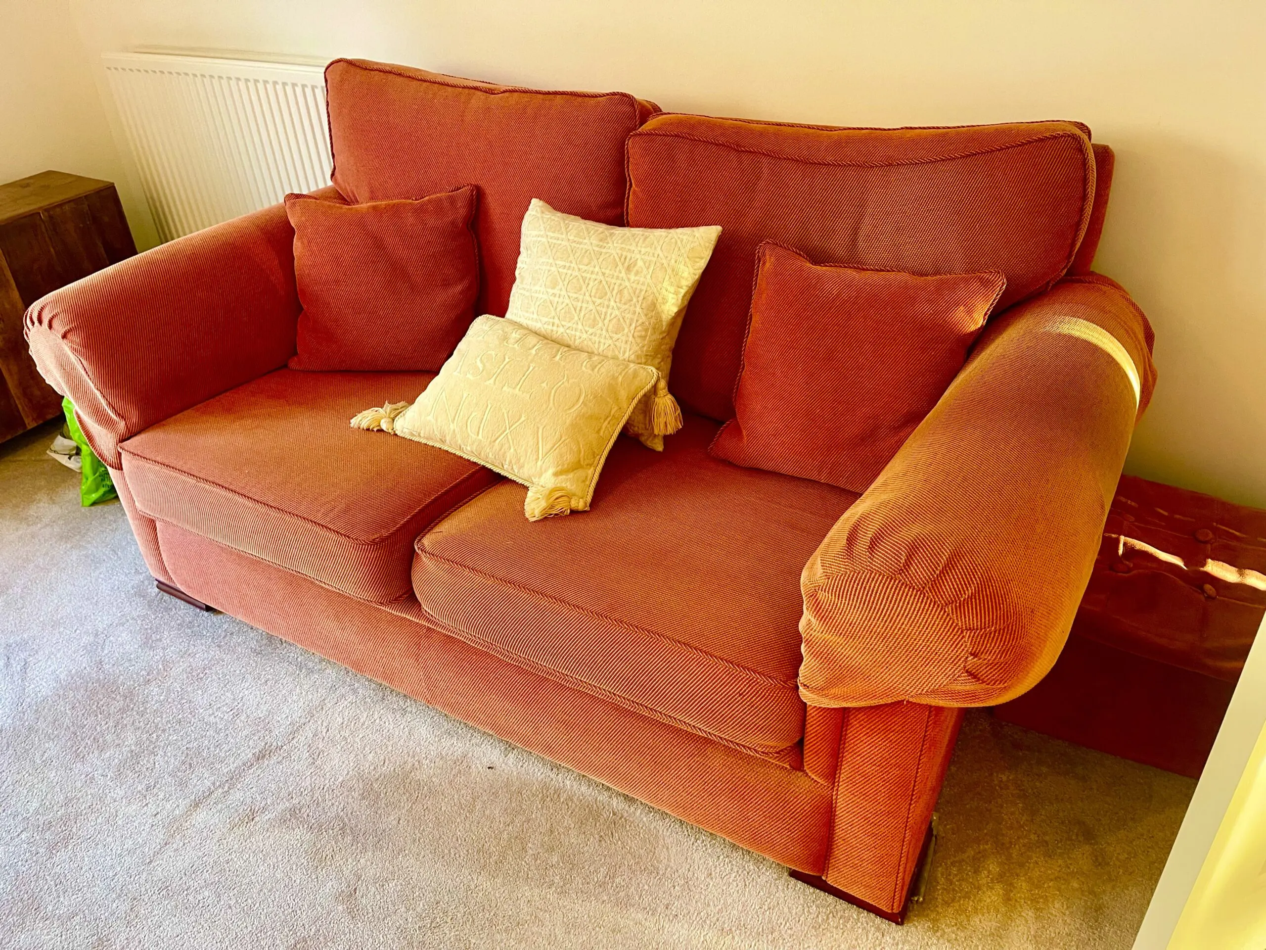 John Lewis Dusky Pink 3 seater and 2 seater sofas