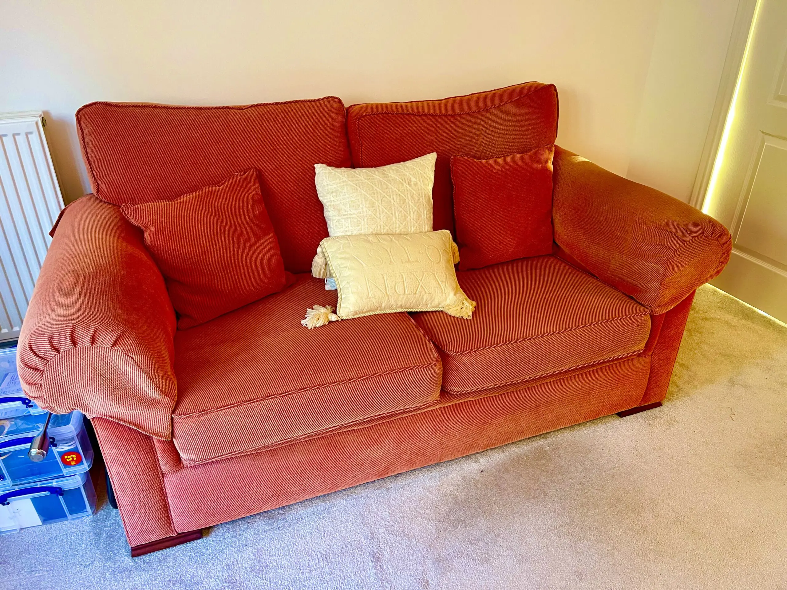 John Lewis Dusky Pink 3 seater and 2 seater sofas