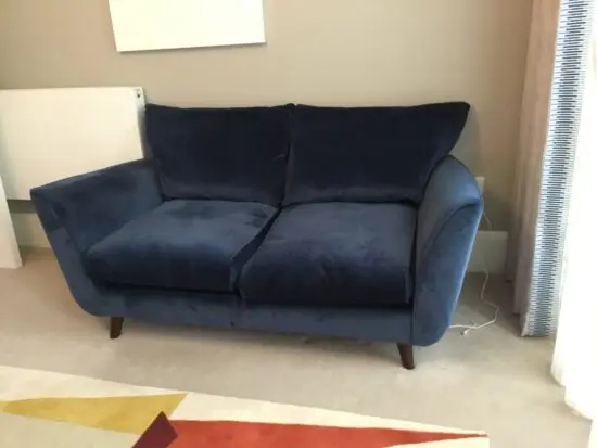 DFS Grand Design Blue Velvet Sofa