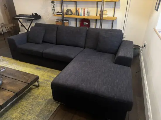 Dwell Verona Left Hand Corner Sofa Bed (Double) with Storage, Charcoal