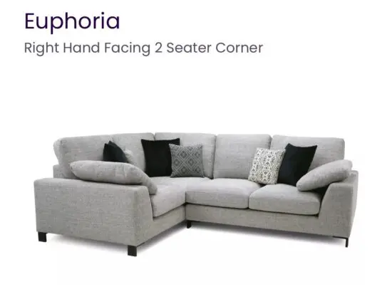 DFS Grey Euphoria Sofa with matching storage ottoman