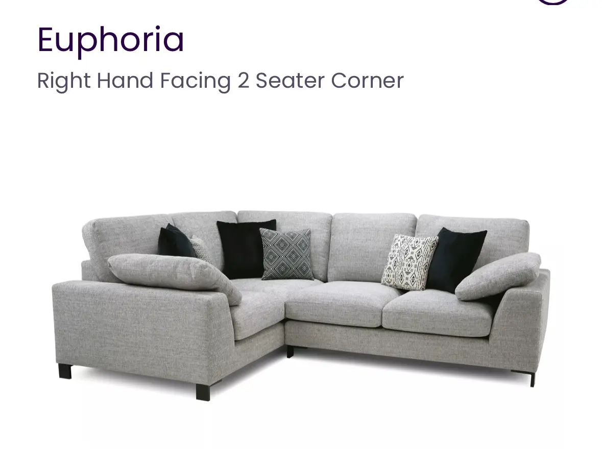 DFS Grey Euphoria Sofa with matching storage ottoman