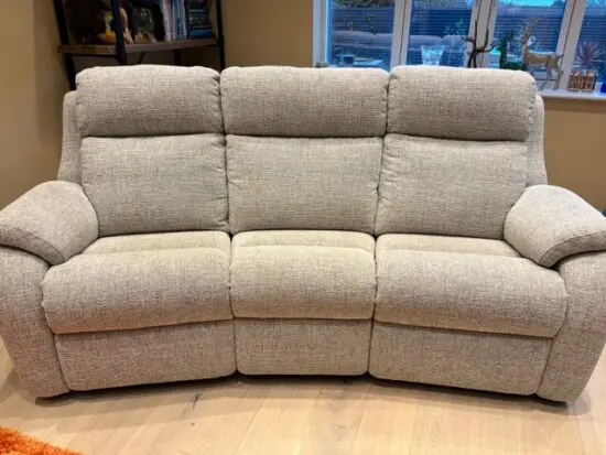 G Plan Kingsbury Grey Fabric Curved Sofa 3 seater