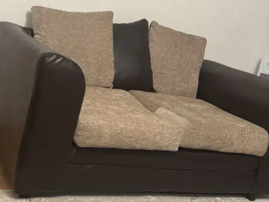 3 and 2 seater brown/beige sofa