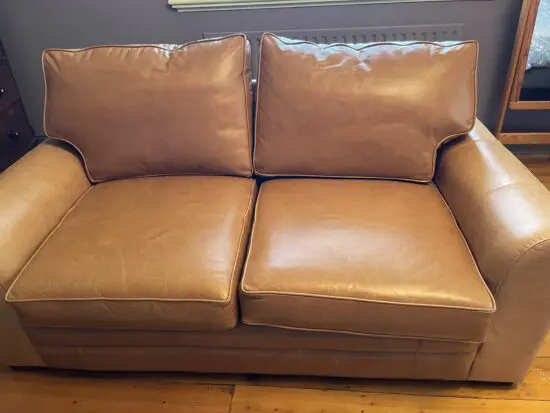 Tan leather 2 seater sofa by the English Sofa Co