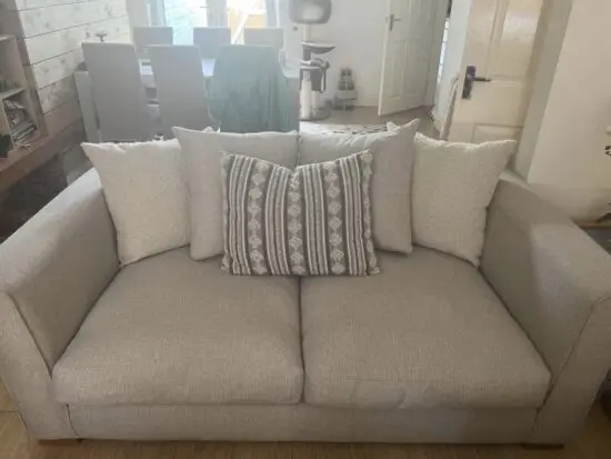 DFS large grey pillow back sofa