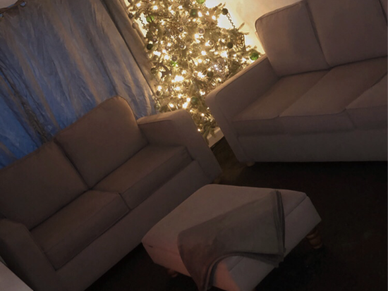 2 & 3 seater sofa bed and footstool