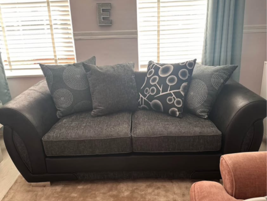 Black and grey sofa set