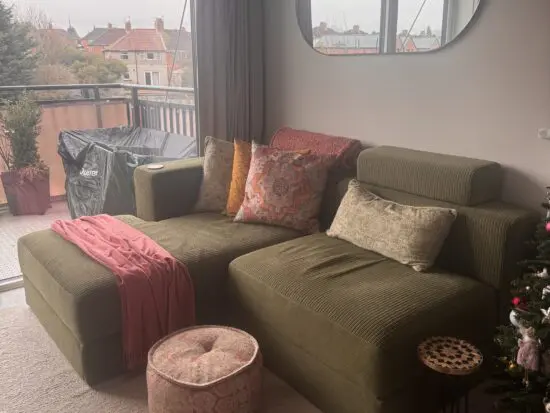 IKEA JÄTTEBO Modular Sofa – 2.5 Seater with Left Chaise & Headrest (Green)