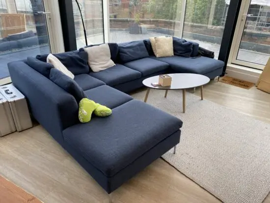 MADE U-Shaped Navy Blue with Chaise sofa