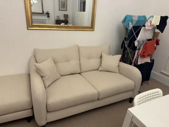 Sofology Ambleside 2 Seat Sofa in Beige and Matching Footstool