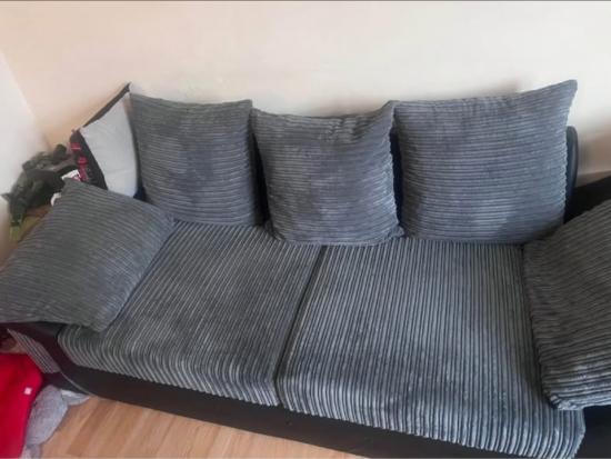 Charcoal 2x 3seater sofa with cushions