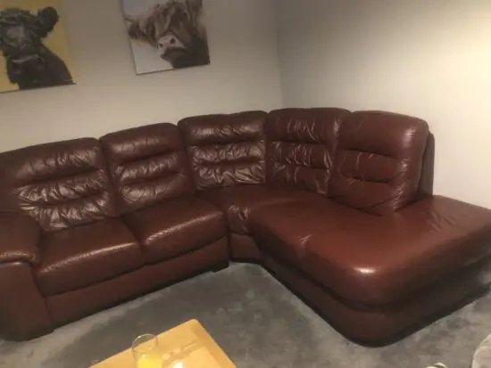 Red corner sofa