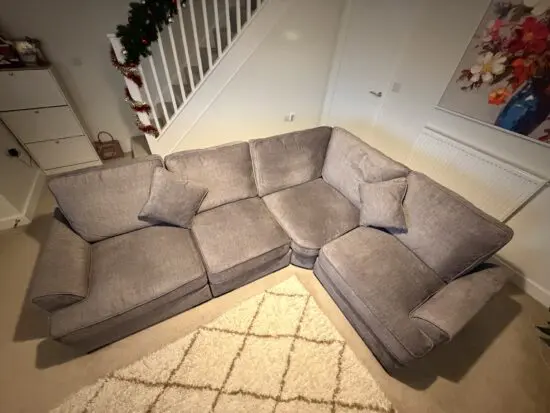 Charcoal grey corner sofa