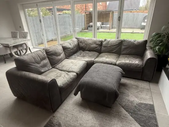 Grey Leather Sofa
