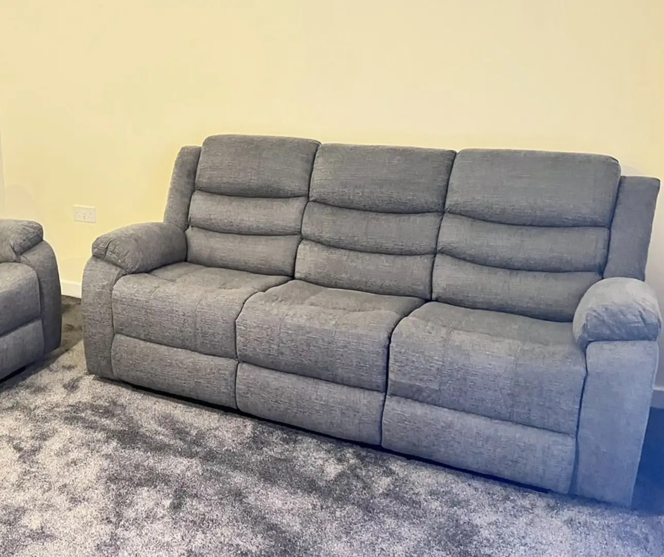 NCF Grey Casa 3 Seater Manual Recliner