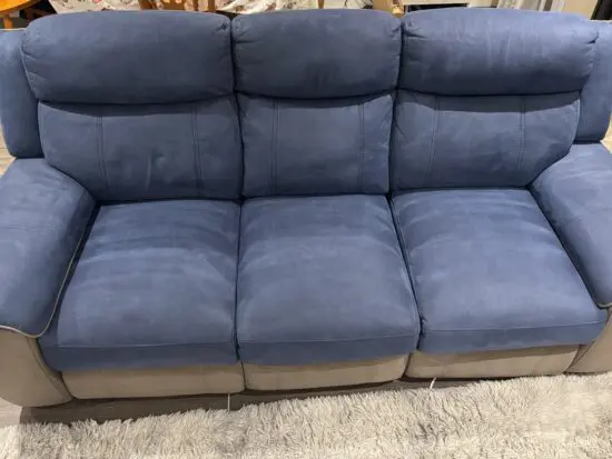 DFS Ryder power recliner 3 seat sofa, arm chair & footstool - Blue