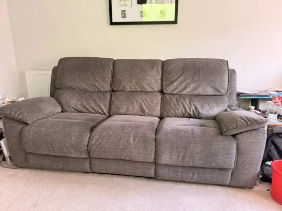3 seater electric charcoal sofa