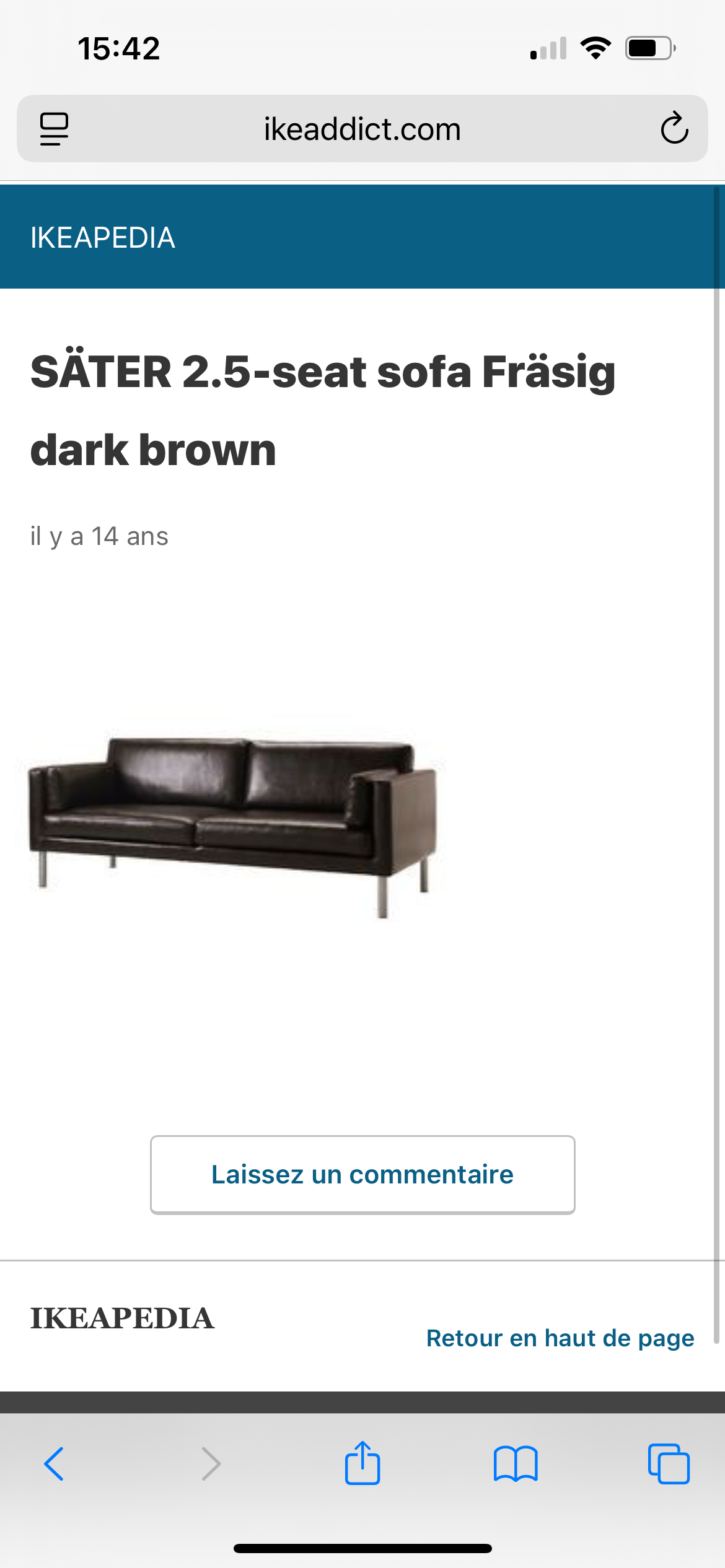 IKEA Sater Frasig 2.5 seater leather sofa