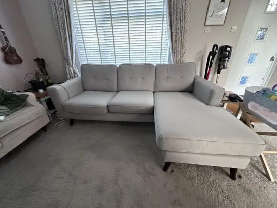 DFS Grey Chaise Lounge Corner Sofa