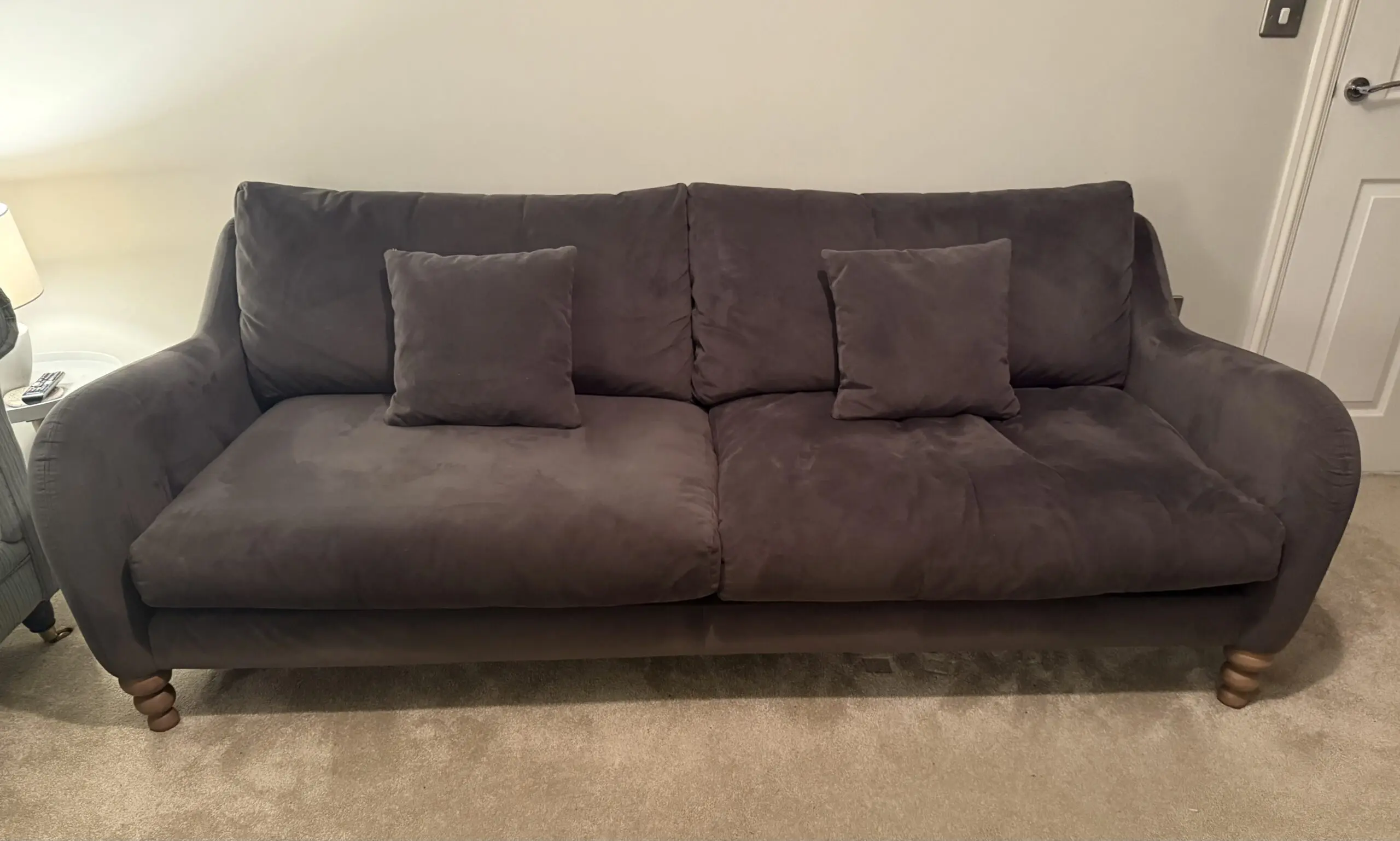 Velvet, Charcoal Grey - 3 Seater Sofa - Distinctive Chesterfield