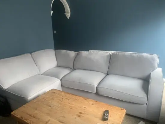 Oak Furnitureland “Texas” silver fabric corner sofa