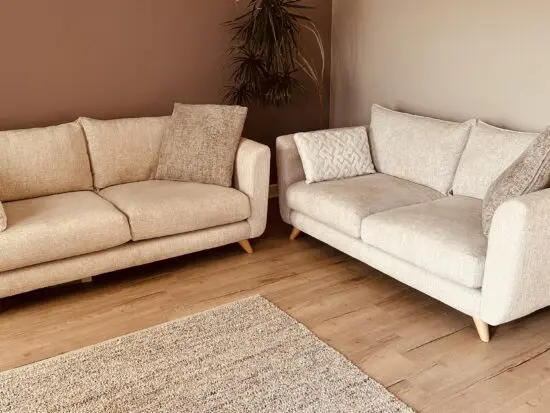 Oak Furniture Land Cream Dalby 3 seater x 2