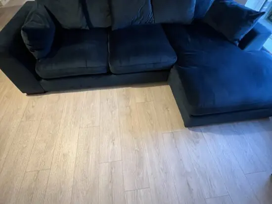 DFS navy suede sofa