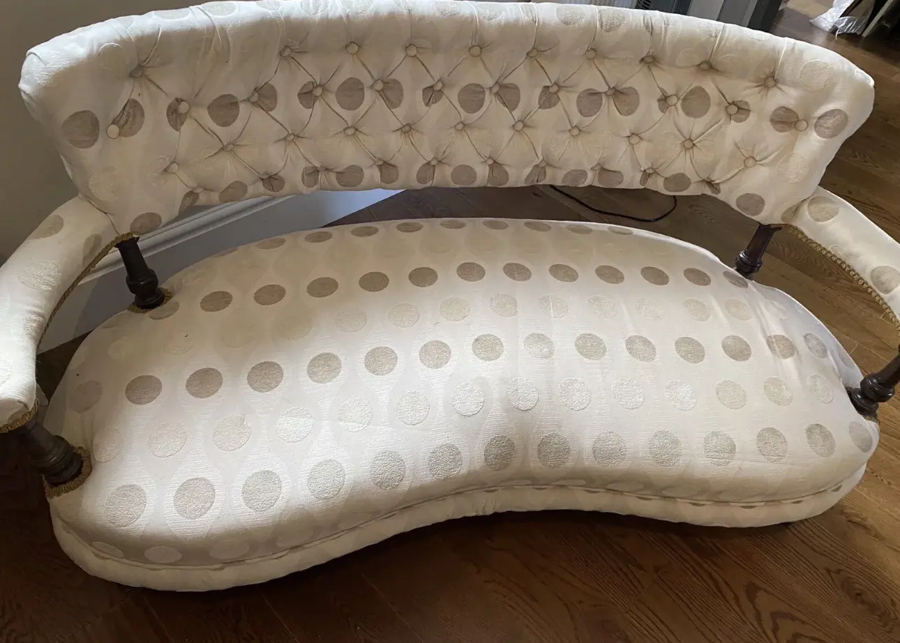 Cream sofa ANTIQUE VICTORIAN EDWARDIAN DEEP BUTTONBACK SETTEE SOFA chaise longue