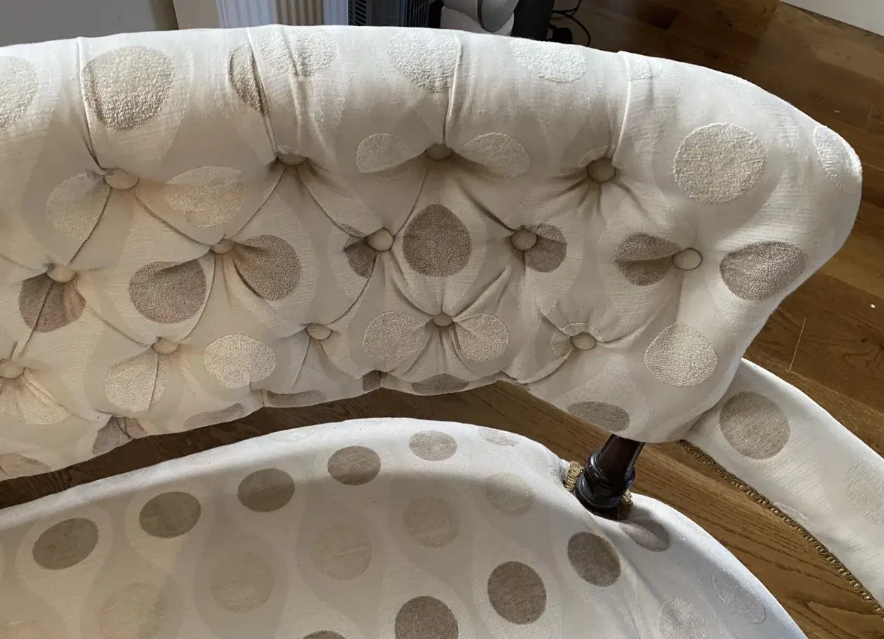 Cream sofa ANTIQUE VICTORIAN EDWARDIAN DEEP BUTTONBACK SETTEE SOFA chaise longue