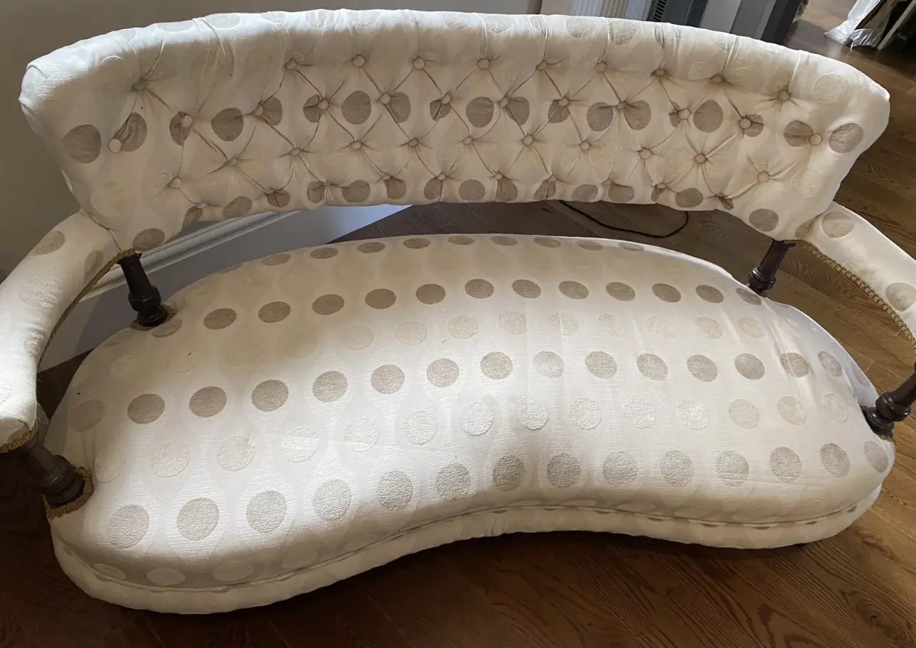 Cream sofa ANTIQUE VICTORIAN EDWARDIAN DEEP BUTTONBACK SETTEE SOFA chaise longue