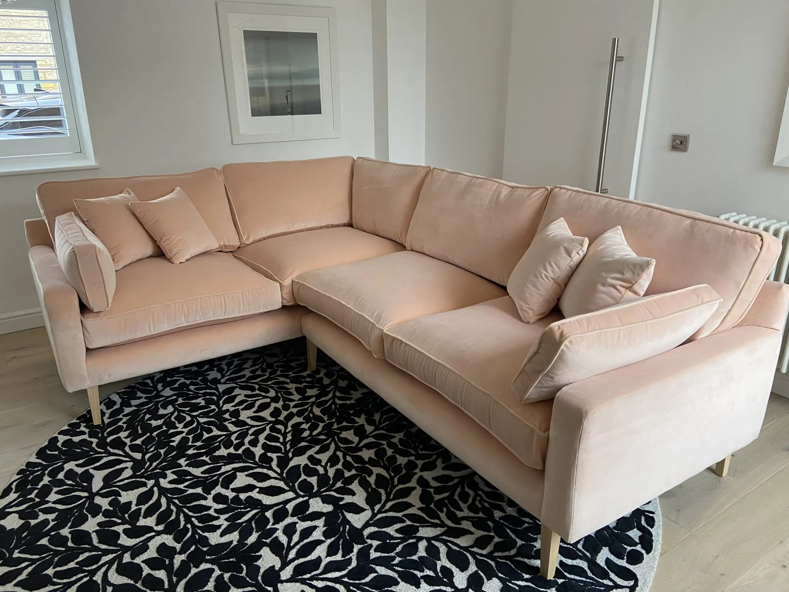 Brand New Corner Sofa in Luxury Linwood Velvet