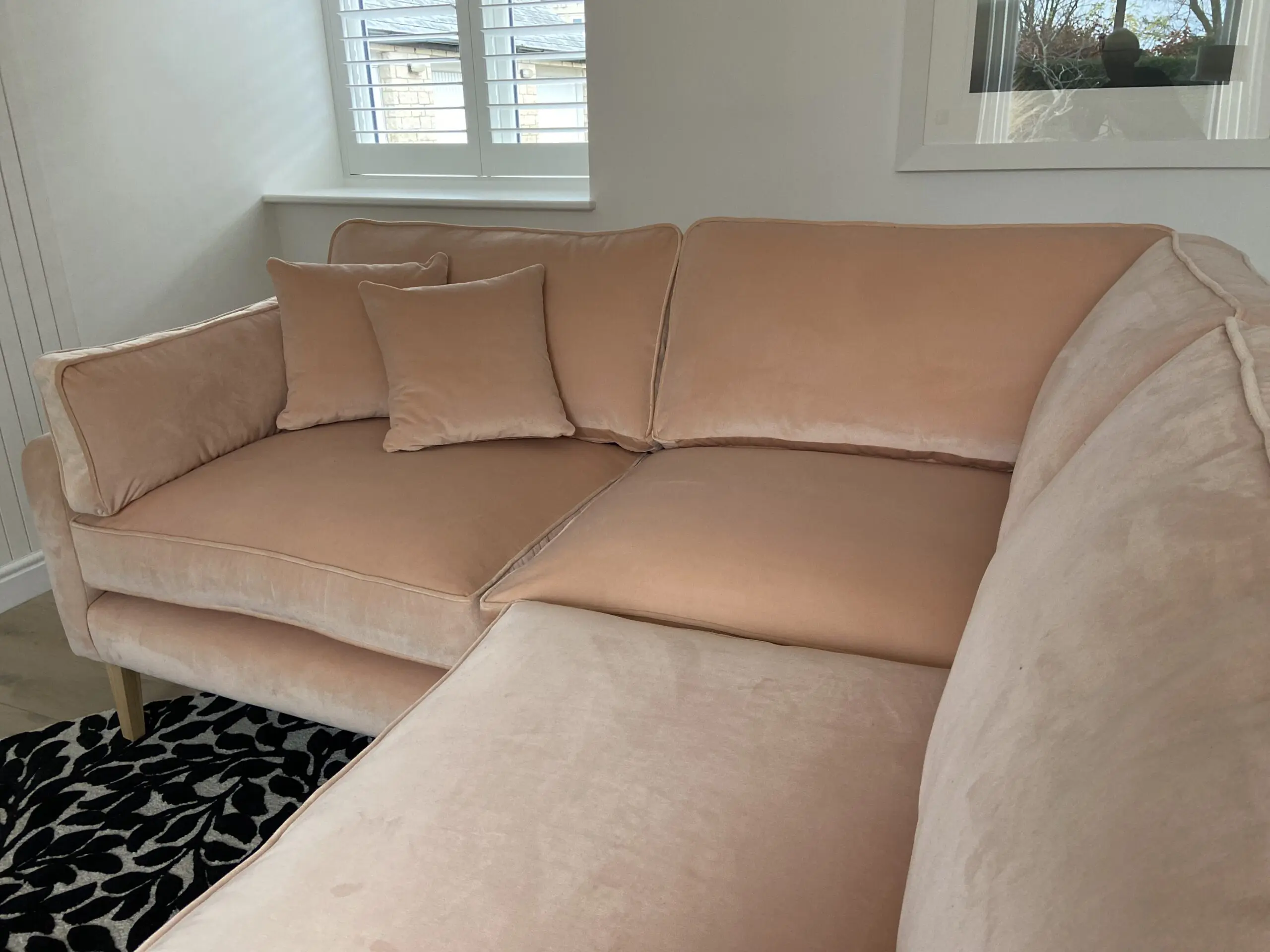 Brand New Corner Sofa in Luxury Linwood Velvet