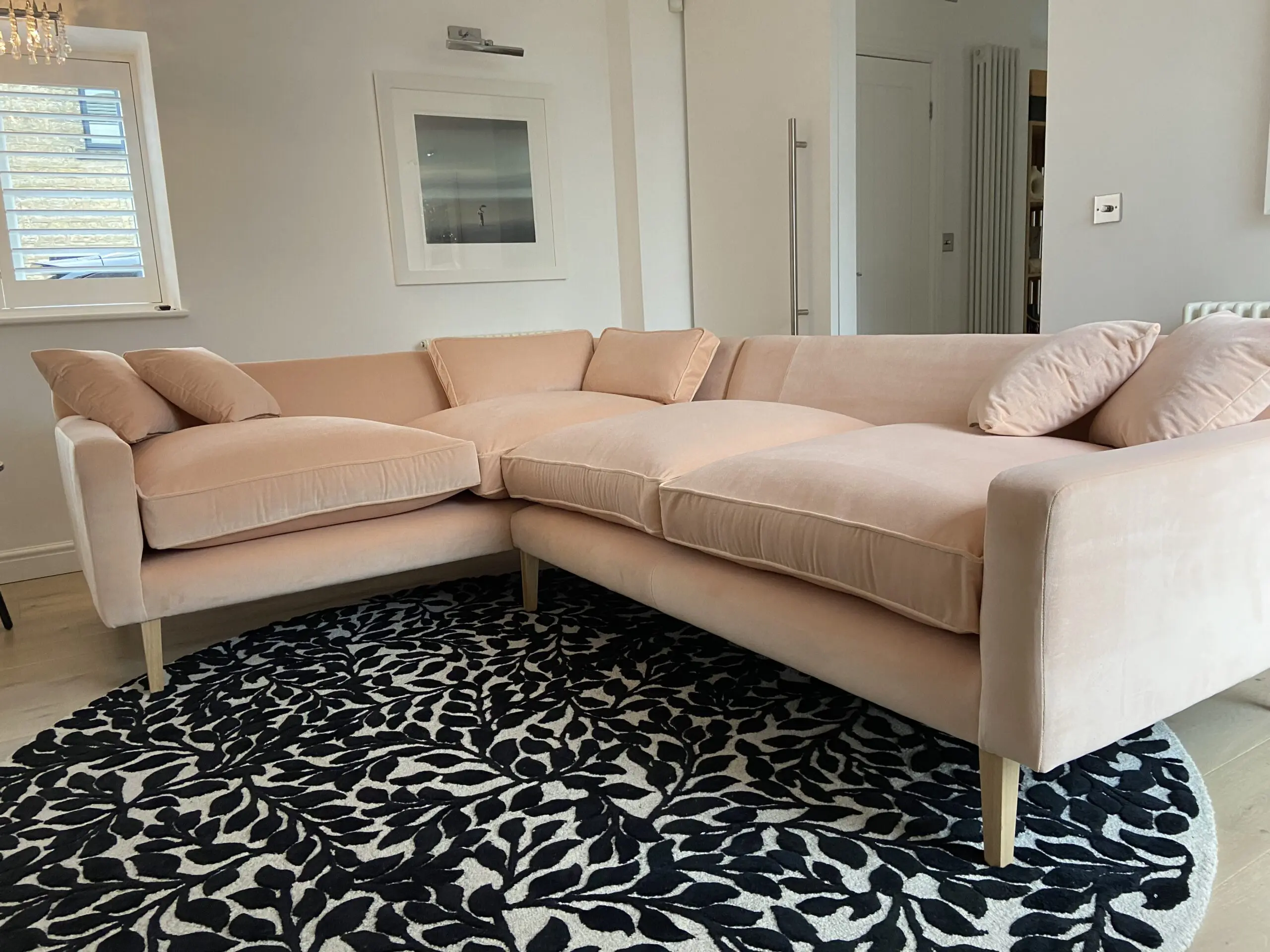 Brand New Corner Sofa in Luxury Linwood Velvet