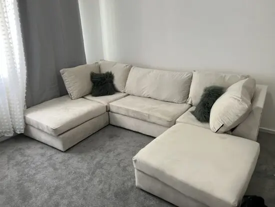 Beige U-Shaped Sofa